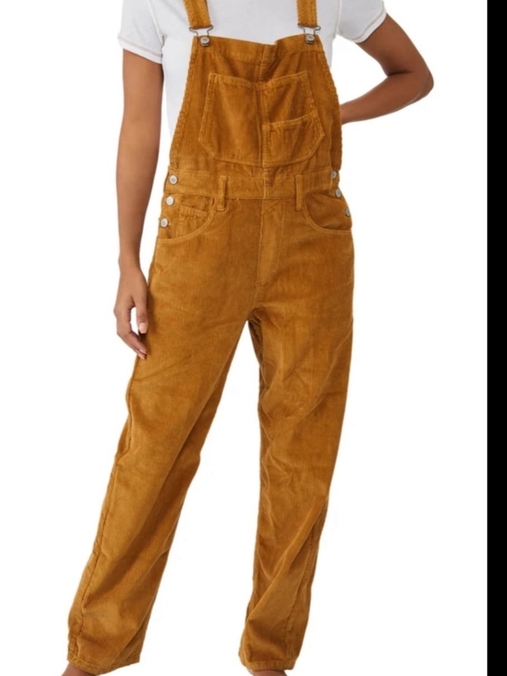 Love Tree Corduroy Bib Overalls in Mustard Yellow